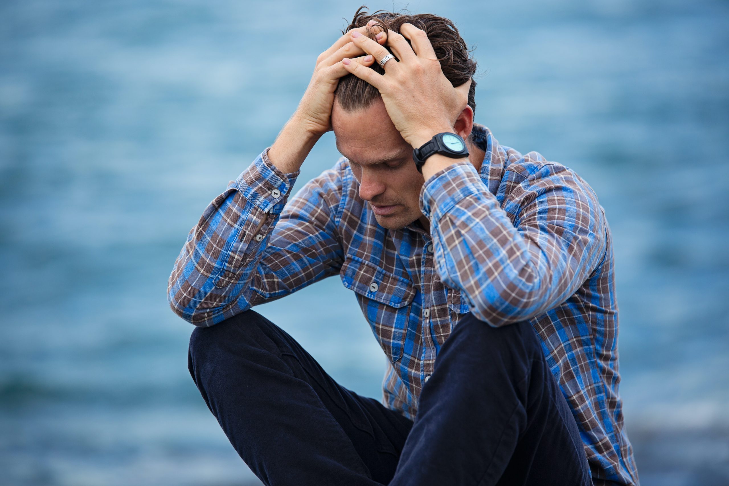 man with anxiety man suffering from anxiety